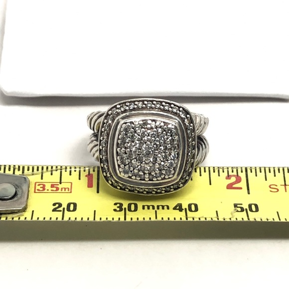 David Yurman Style Pave Diamond Albion Cable Ring - Picture 8 of 8